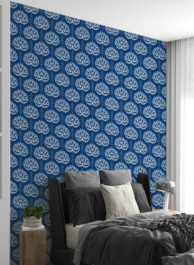 PAPER PLANE DESIGN Self-Adhesive Wallpaper Waterproof Theme Boho Wallpaper for Living Room Bedroom Office (Lotus Pattern) - Image 2